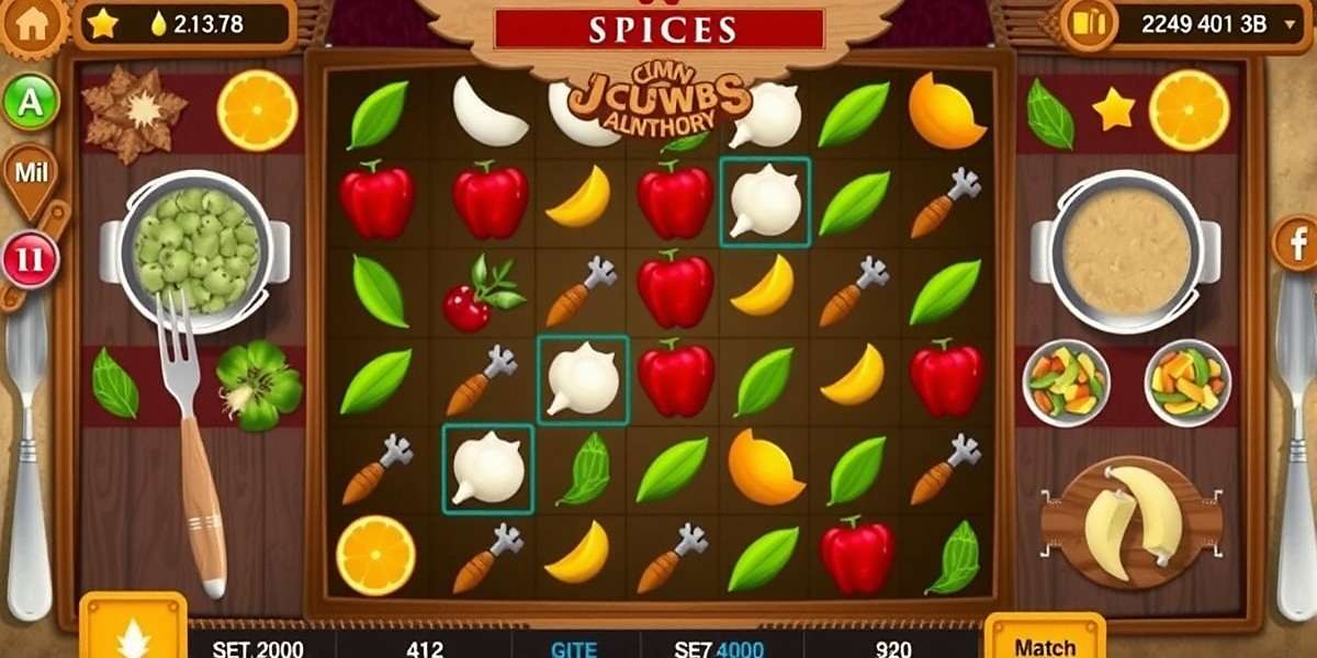 Cumin Blaze Victory Gameplay Screenshot Cumin Blaze Victory gameplay showing spice matching puzzle grid and cooking interface